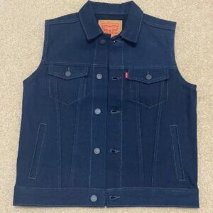 NWOT LEVI'S Youth Kids' Rigid Denim Jean Vest NAVY Size L (12-13 Yr Old)